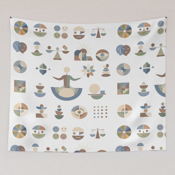 Item preview, Retro-style pattern featuring diverse geometric elements in earth tones. Retro-style design with diverse geometric elements designed and sold by CreativebyTKK.
