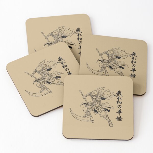 Item preview, Anime Warrior With Scythe Line Art Illustration designed and sold by SoftMintDesigns.
