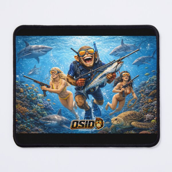 Item preview, OSID Monkey Spearfishing Mayhem – Underwater Shark Zone designed and sold by 131Mayhem.