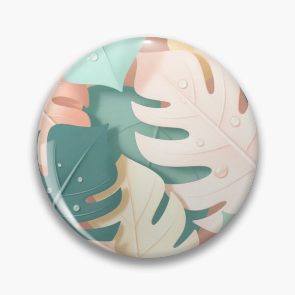 Item preview, Pastel Tropical Leaves with Dew designed and sold by CoquetteLunaCo.