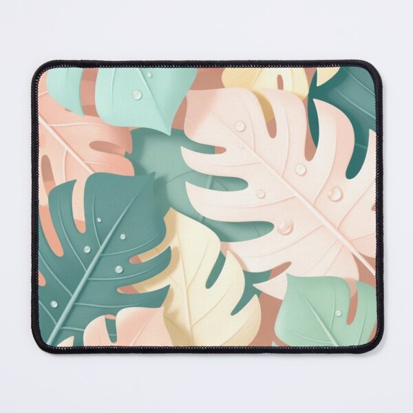 Item preview, Pastel Tropical Leaves with Dew designed and sold by CoquetteLunaCo.