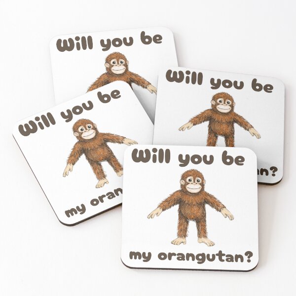 Item preview, Will you be my Orangutan Punch Monkey baby Makak cute orangutan plush toy designed and sold by CyberArtistOne.