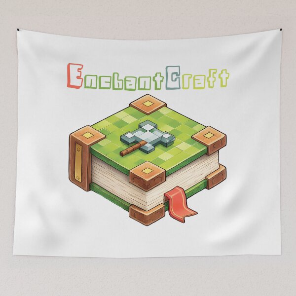 Item preview, EnchantCraft Minecraft Enchanted Book - Cute Blocky Lego Style Art Print designed and sold by DesignArtist.ia.