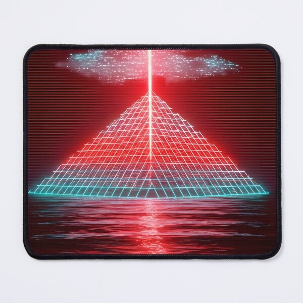 Item preview, Neon Darkwave Pyramid - Abstract Laser Beam Art designed and sold by powersunlight.
