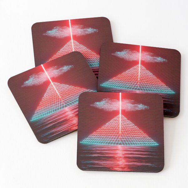 Item preview, Neon Darkwave Pyramid - Abstract Laser Beam Art designed and sold by powersunlight.