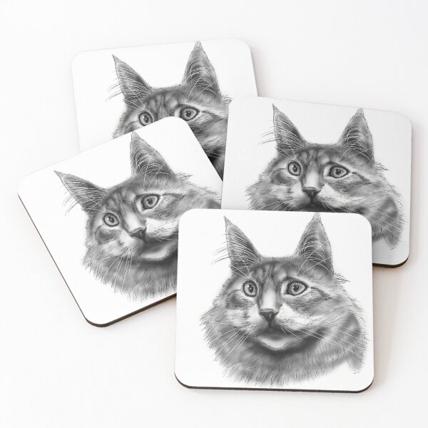 Item preview, Maine Coon cat designed and sold by Catherine Fraisse illustrations.
