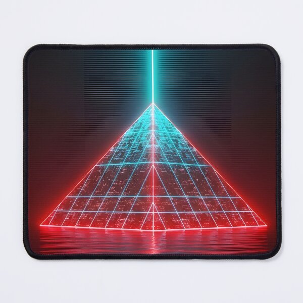Item preview, Neon Darkwave Pyramid - Abstract Laser Beam Art designed and sold by powersunlight.