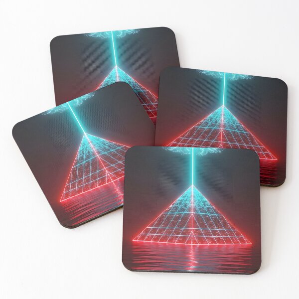 Item preview, Neon Darkwave Pyramid - Abstract Laser Beam Art designed and sold by powersunlight.