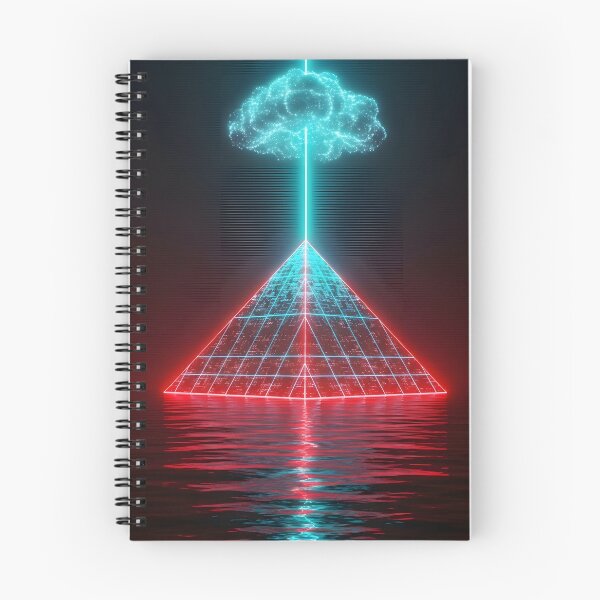 Item preview, Neon Darkwave Pyramid - Abstract Laser Beam Art designed and sold by powersunlight.