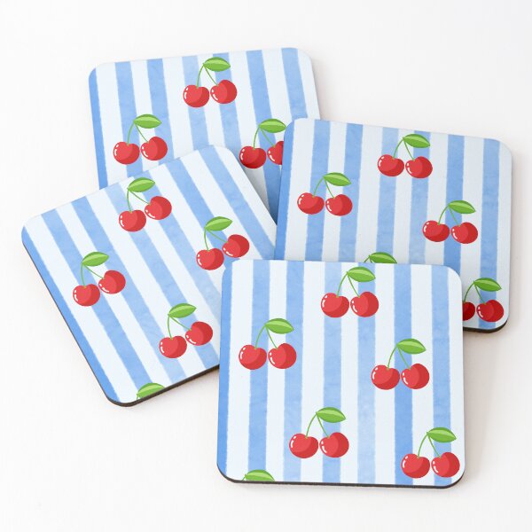 Item preview, Blue stripes with Cherries  designed and sold by Anisha  Vaz.