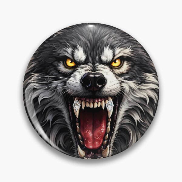 Item preview, Snarling Grey Wolf with Diamond Grill and "LOCO LOBO" Text designed and sold by Dreamy Armine Art.