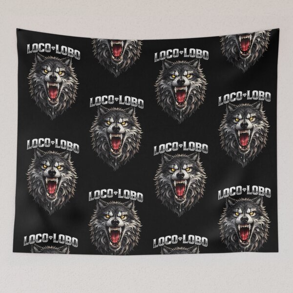 Item preview, Snarling Grey Wolf with Diamond Grill and "LOCO LOBO" Text designed and sold by Dreamy Armine Art.