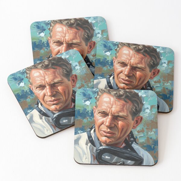 Item preview, The Professional: Steve McQueen Paddock Impasto Portrait designed and sold by Art's Diner.