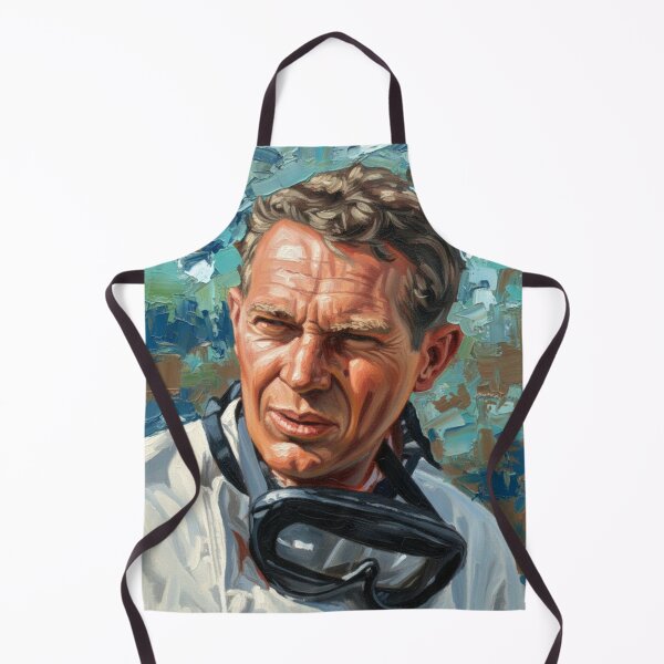 Item preview, The Professional: Steve McQueen Paddock Impasto Portrait designed and sold by Art's Diner.