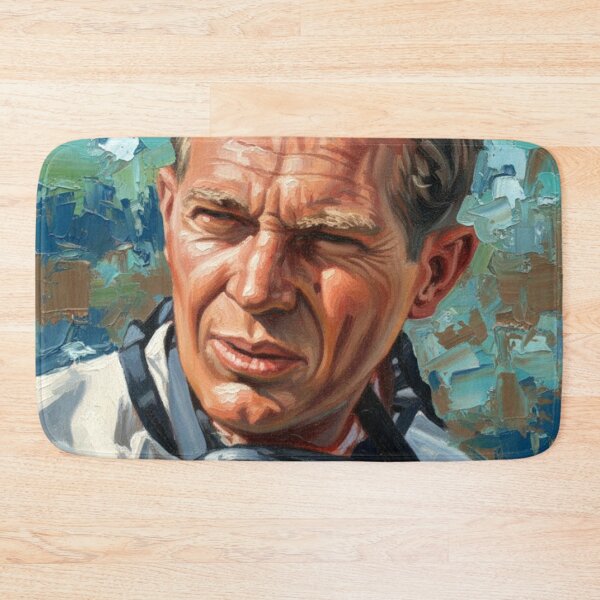 Item preview, The Professional: Steve McQueen Paddock Impasto Portrait designed and sold by Art's Diner.
