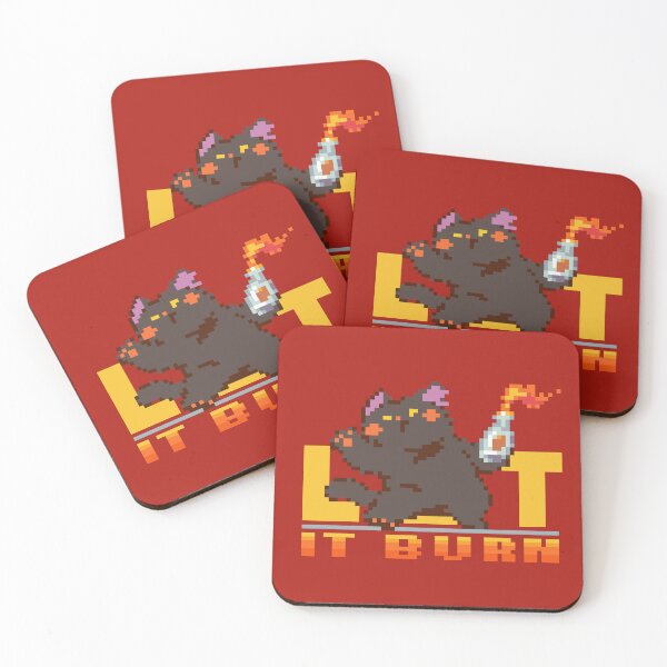 Item preview, Let It Burn - Chaotic Black Cat Pixel Art designed and sold by bitwoofstudio.