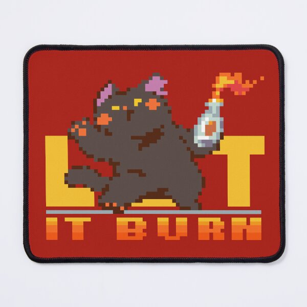 Item preview, Let It Burn - Chaotic Black Cat Pixel Art designed and sold by bitwoofstudio.