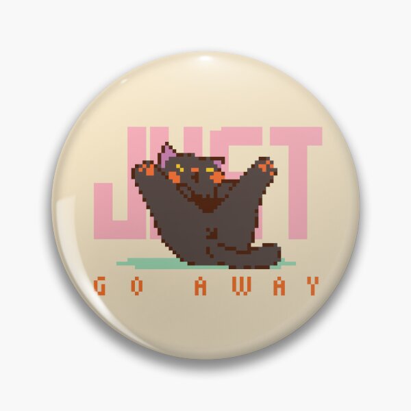 Item preview, Just Go Away - Sarcastic Pastel Black Cat Pixel Art designed and sold by bitwoofstudio.