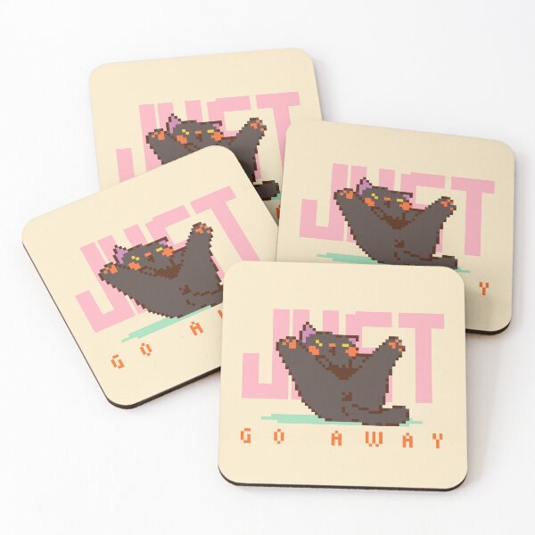Item preview, Just Go Away - Sarcastic Pastel Black Cat Pixel Art designed and sold by bitwoofstudio.