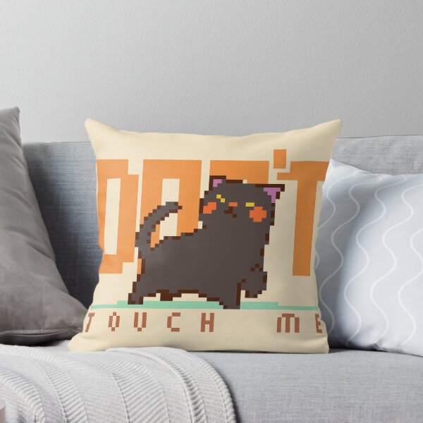 Item preview, Don't Touch Me - Grumpy Black Cat Pixel Art designed and sold by bitwoofstudio.