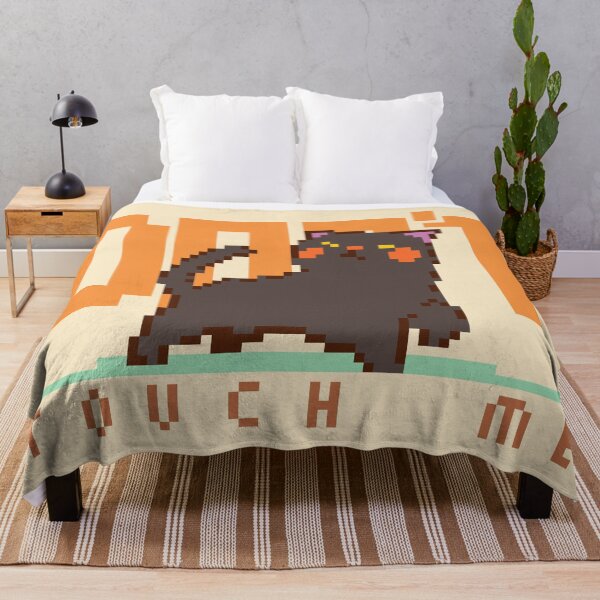 Item preview, Don't Touch Me - Grumpy Black Cat Pixel Art designed and sold by bitwoofstudio.