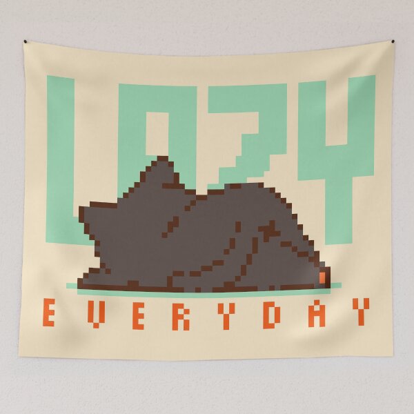 Item preview, Lazy Everyday - Sleeping Black Cat designed and sold by bitwoofstudio.