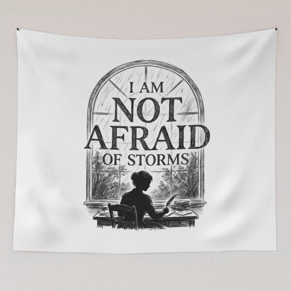 Item preview, I Am Not Afraid Of Storms Little Women Pencil Sketch designed and sold by Fenay Designs.