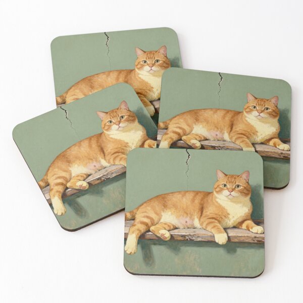 Item preview, Judgy Ginger Cat - Folk Art Portrait designed and sold by PictorialWhimsy.