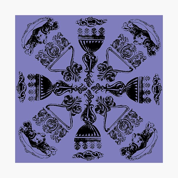 Item preview, Antique Furniture Decorations Radial Black on Purple designed and sold by Digitalmyth's Designs.