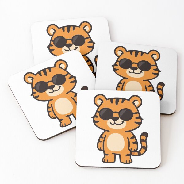 Item preview, Cool Tiger Rocking Round Sunglasses – Bold Cute Animal Illustration designed and sold by Confuzz1ed.