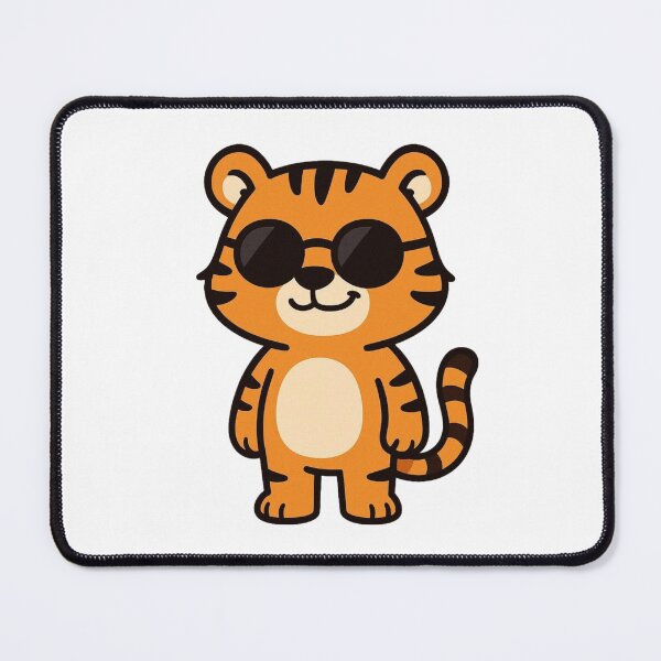 Item preview, Cool Tiger Rocking Round Sunglasses – Bold Cute Animal Illustration designed and sold by Confuzz1ed.