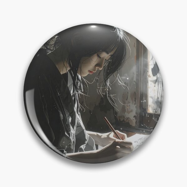 Item preview, Young Japanese woman writing – Calligraphy and Zen light designed and sold by Schoenenwald - Illustrations Uniques et Originales.