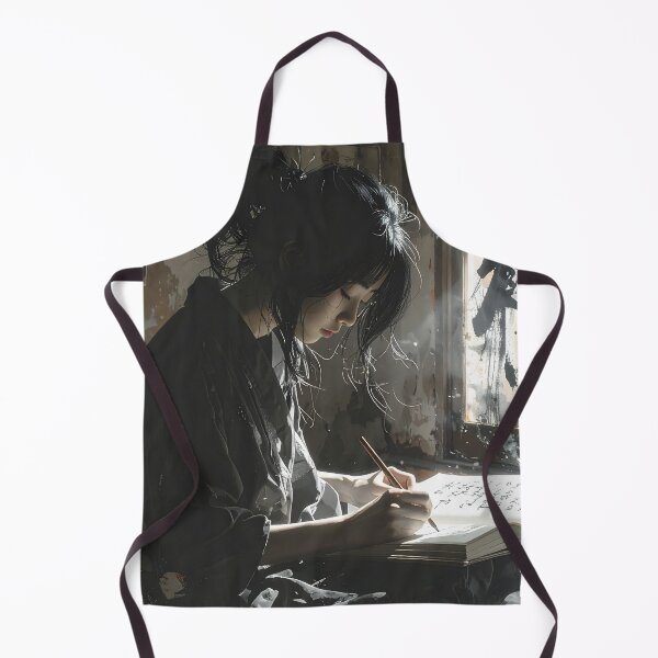 Item preview, Young Japanese woman writing – Calligraphy and Zen light designed and sold by Schoenenwald - Illustrations Uniques et Originales.