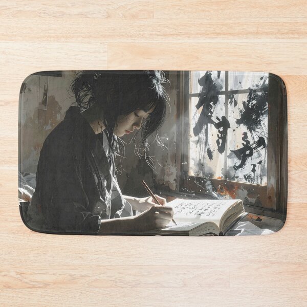 Item preview, Young Japanese woman writing – Calligraphy and Zen light designed and sold by Schoenenwald - Illustrations Uniques et Originales.