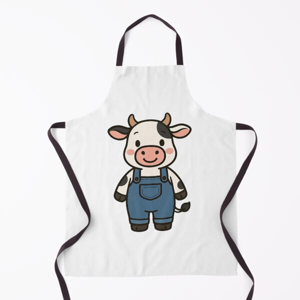 Item preview, Cheerful Cow in Classic Denim Overalls – Cute Farm Animal Illustration designed and sold by Confuzz1ed.