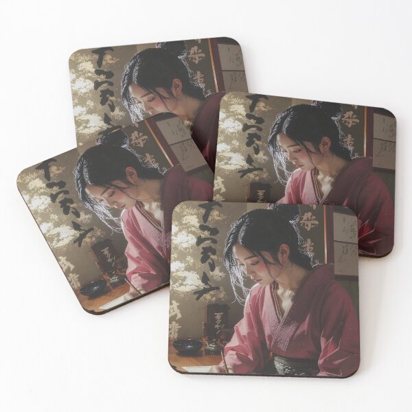 Item preview, Japanese Woman in Kimono – Wabi Sabi Aesthetic designed and sold by Schoenenwald - Illustrations Uniques et Originales.