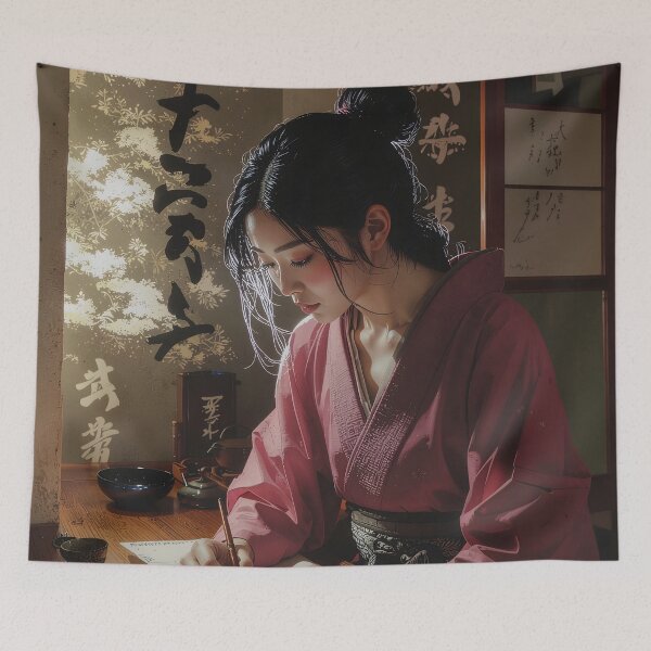 Item preview, Japanese Woman in Kimono – Wabi Sabi Aesthetic designed and sold by Schoenenwald - Illustrations Uniques et Originales.