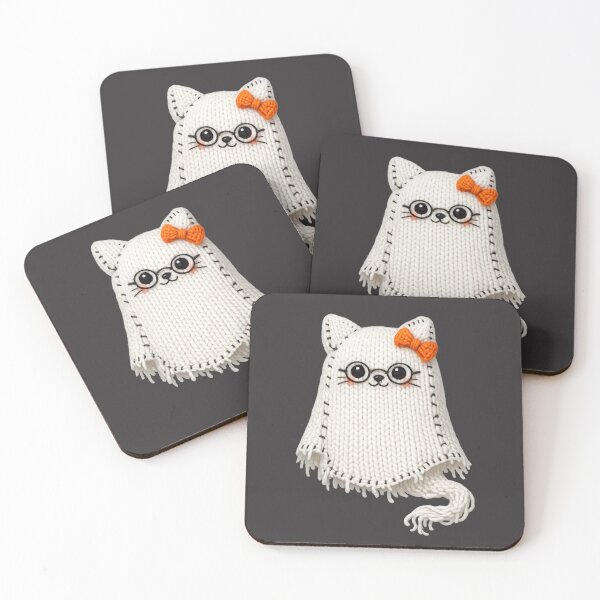 Item preview, Cute Spooky Cat Ghost Halloween Bow Glasses Season Vintage designed and sold by SunfullyYours.