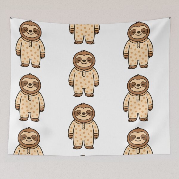 Item preview, Sleepy Sloth in Starry Pajamas – Cozy Cute Animal Illustration designed and sold by Confuzz1ed.