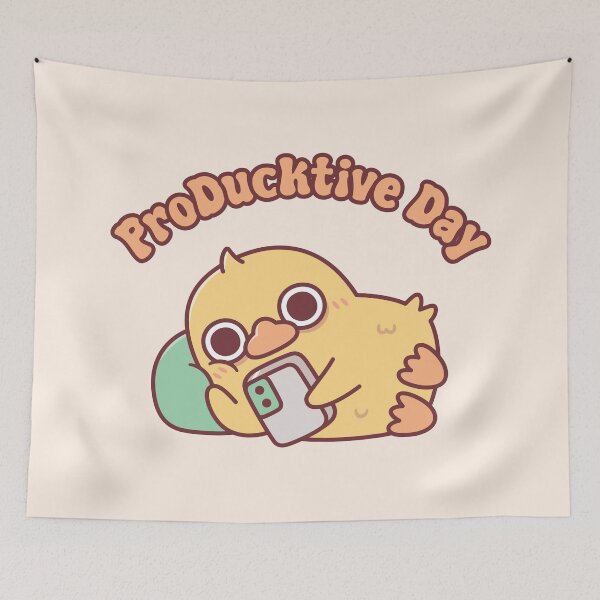Item preview, Cute Duck Chilling With Handphone ProDucktive Day designed and sold by rustydoodle.