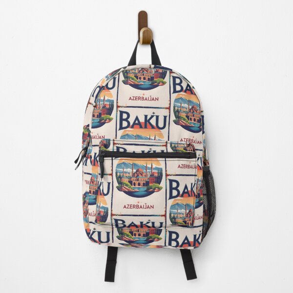 Item preview, Baku Azerbaijan Vintage Travel Tourism Art designed and sold by TravelersGems.