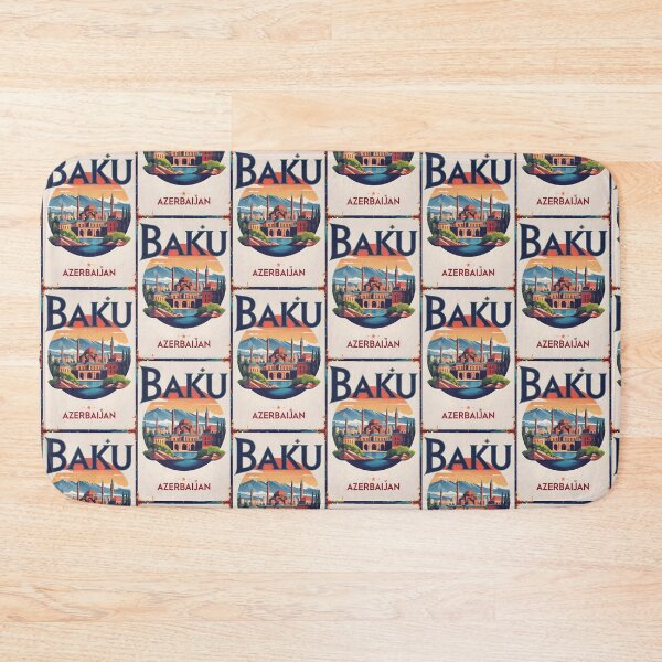 Item preview, Baku Azerbaijan Vintage Travel Tourism Art designed and sold by TravelersGems.
