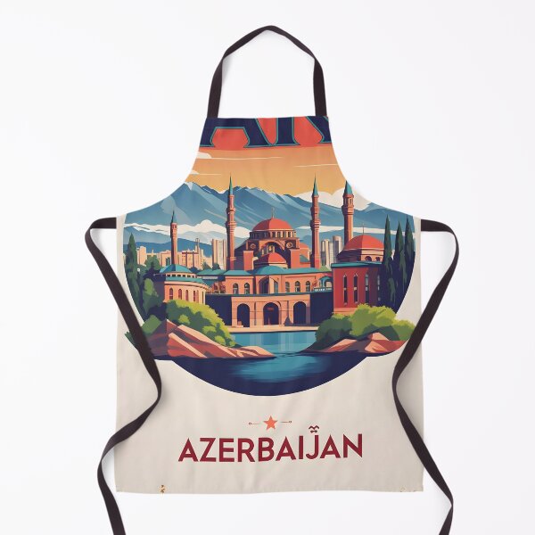 Item preview, Baku Azerbaijan Vintage Travel Tourism Art designed and sold by TravelersGems.