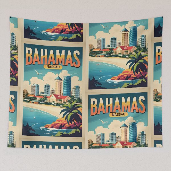 Item preview, Bahamas Nassau Vintage Travel Tourism Art designed and sold by TravelersGems.