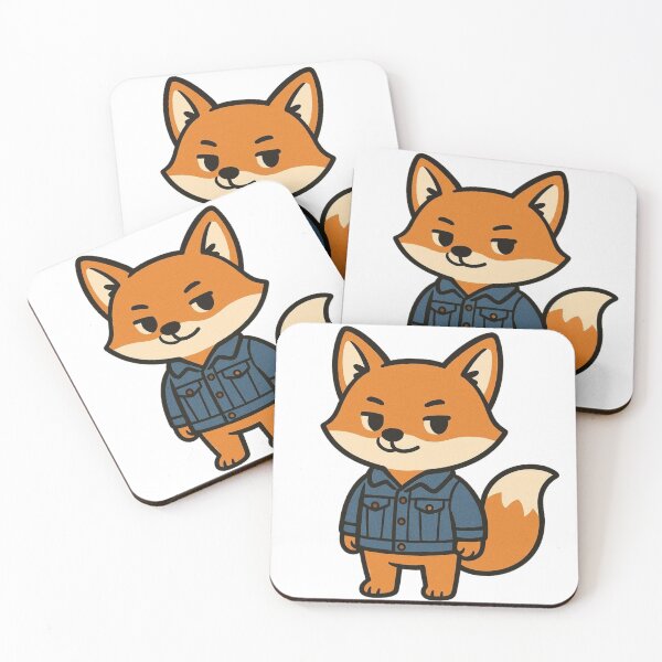 Item preview, Cool Fox in Classic Denim Jacket – Trendy Woodland Animal Illustration designed and sold by Confuzz1ed.