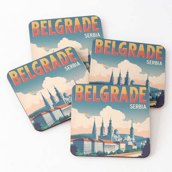 Item preview, Belgrade Serbia Vintage Travel Tourism Art designed and sold by TravelersGems.