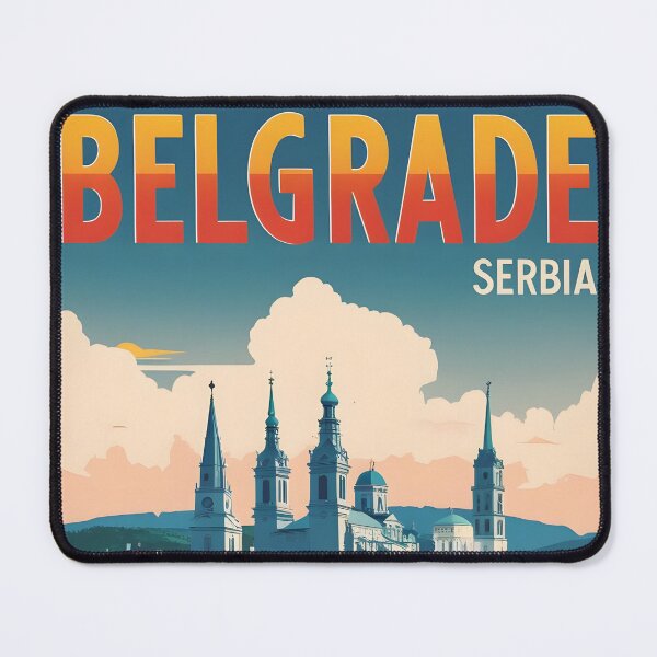 Item preview, Belgrade Serbia Vintage Travel Tourism Art designed and sold by TravelersGems.