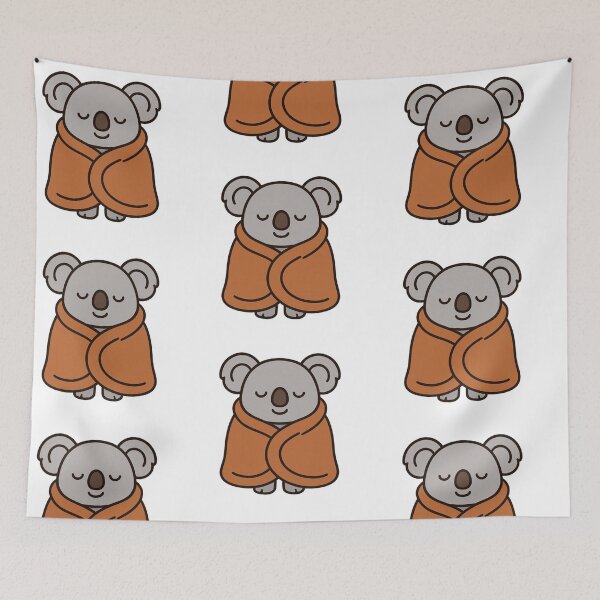 Item preview, Sleepy Koala Wrapped in Cozy Blanket – Adorable Relaxed Animal Illustration designed and sold by Confuzz1ed.