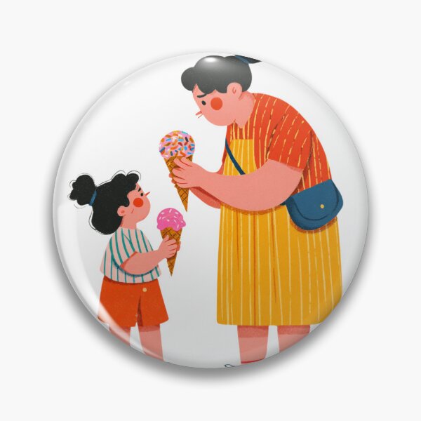 Item preview, Sweet Motherhood Ice Cream Date Illustration for Mother's Day designed and sold by BigStar-Cart.