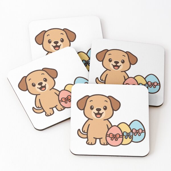 Item preview, Excited Puppy Beside Pastel Easter Eggs – Sweet Spring Celebration Illustration designed and sold by Confuzz1ed.